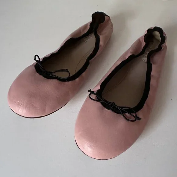 J. Crew Evie Blush Leather Bow Detail Ballet Flats - Picture 4 of 10